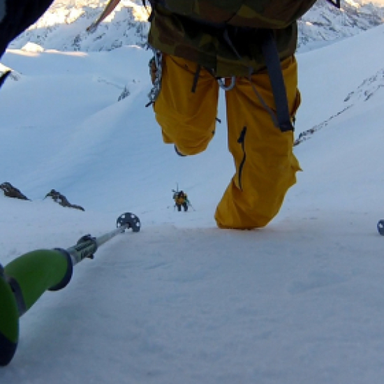 soft snow meant we could hike without crampons