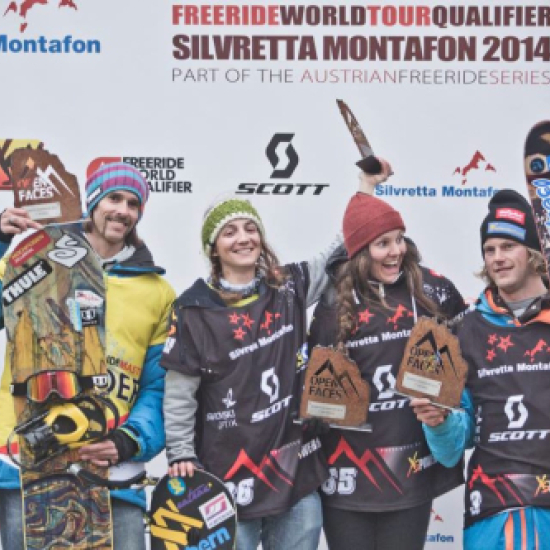 on podium with the other winners